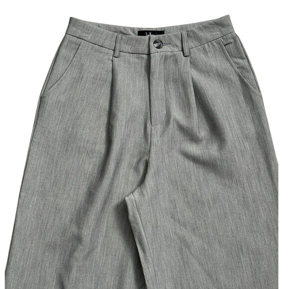 Lulus Gray Tailored Dress Pants Wide Leg Split Hem Trousers Work Career Womens S - Picture 4 of 8